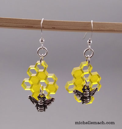 Bee Charm Earrings by Michelle Mach