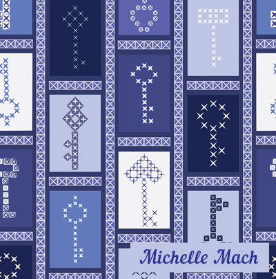 Blue Cross Stitch Keys by Michelle Mach