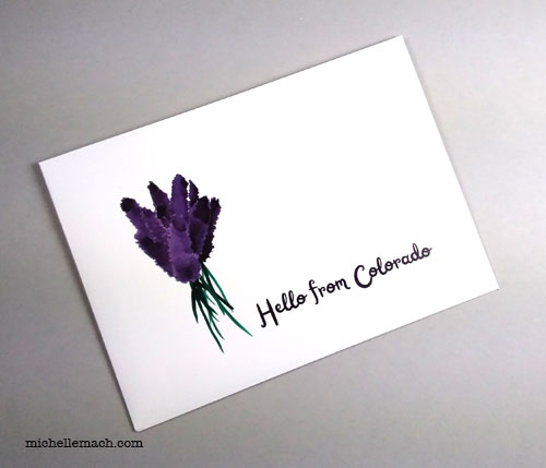 Colorado Envelopes with Purple Flowers