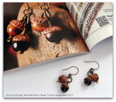 Acorn Earrings by Michelle Mach, Bead Trends, September 2011