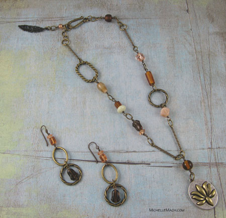 Necklace and earring set by Michelle Mach