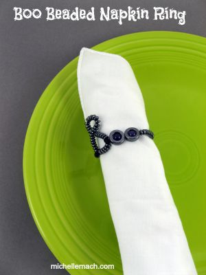 Boo Beaded Napkin Ring by Michelle Mach