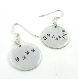 Zombie brains earrings in silver
