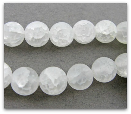 White crackle beads