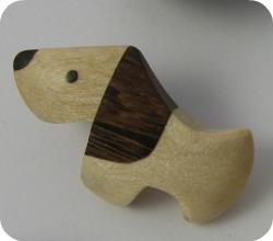 wooden dog button