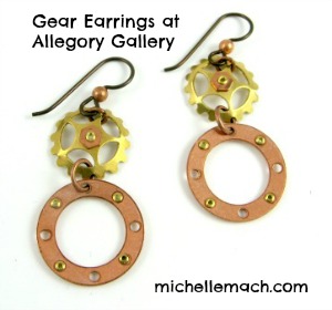 Gear Earrings by Michelle Mach, available at Allegory Gallery