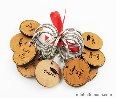 Personalized graduation keychains by Michelle Mach