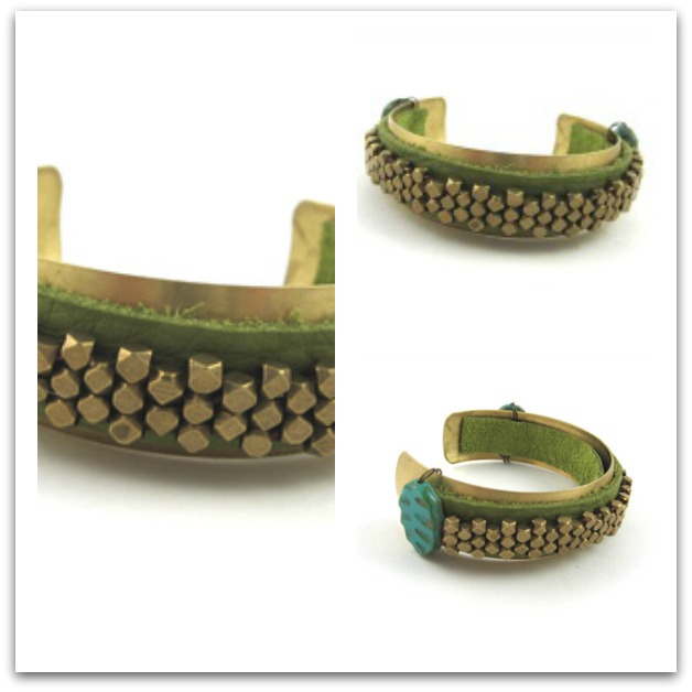 Green cuff bracelet by Michelle Mach