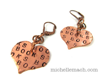 Copper Heart Earrings by Michelle Mach