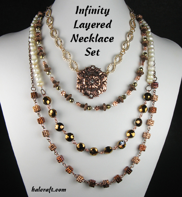 Infinity Layered Necklace Set by Michelle Mach
