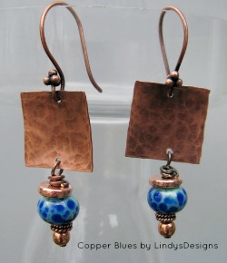 Copper Blues Earrings by Linda Younkman