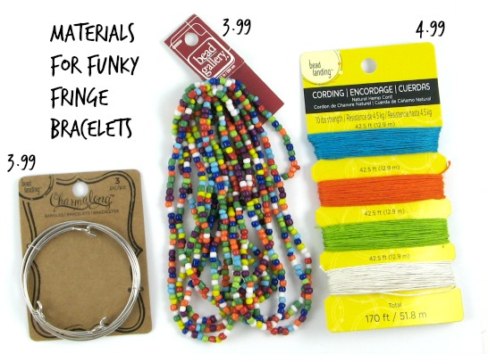 Materials for Funky Fringe Bracelets
