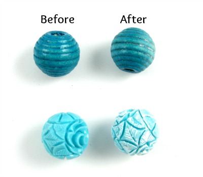 Distressed beads with paint and sandpaper