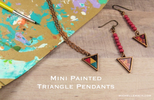 Mini Painted Triangle Pendants by Michelle Mach