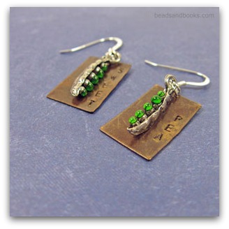 Peapod Stamped Earrings by Michelle Mach