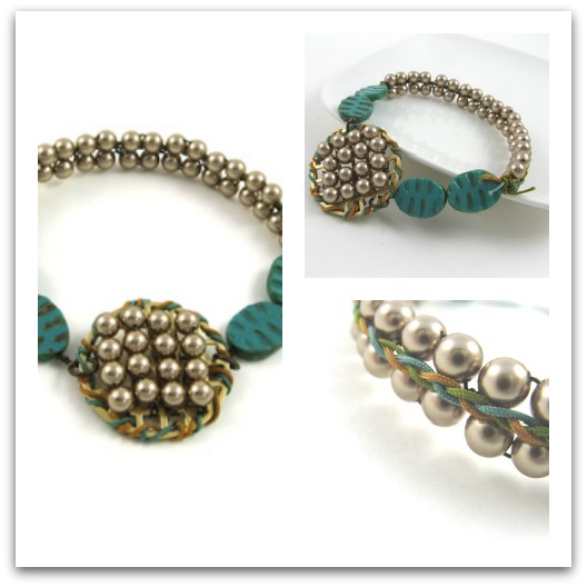 Pearl bracelet collage by Michelle Mach