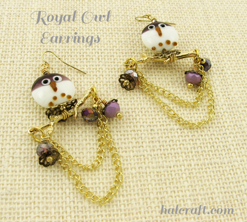 Royal Owl Earrings by Michelle Mach