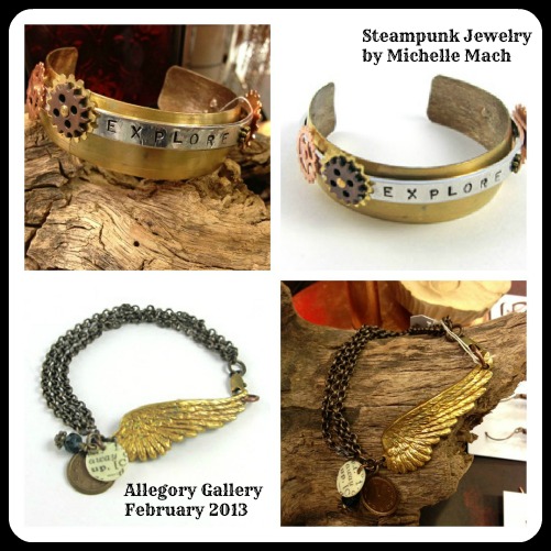 Steampunk Bracelets by Michelle Mach at Allegory Gallery