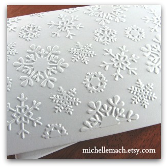 White snowflake cards by Michelle Mach