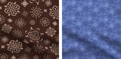 Brown and blue fabric