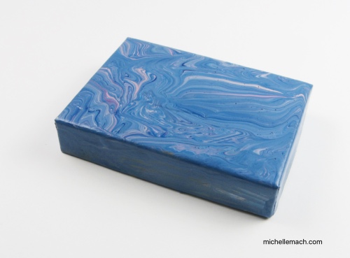 Blue painted box lid