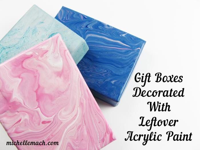 Gift Boxes Painted With Leftover Acrylic Paint