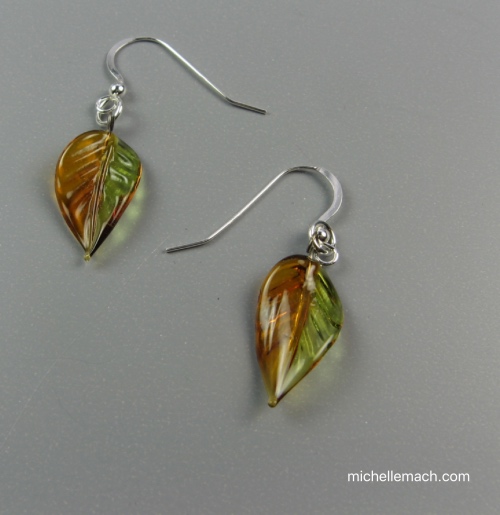 Glass Leaf Earrings by Michelle Mach
