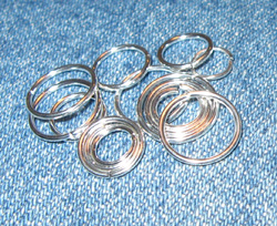 Pile of jump rings on the sofa