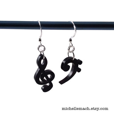 Treble and Bass Clef Earrings