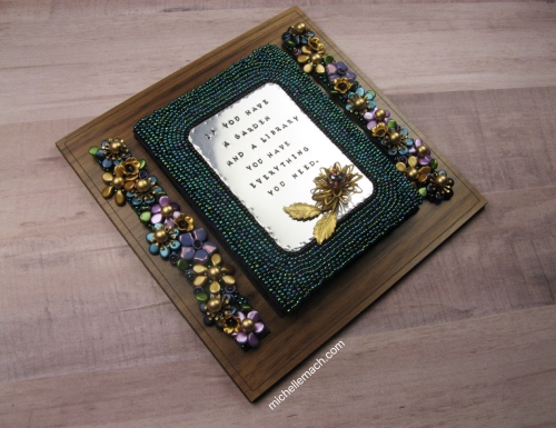 Side of beaded book by Michelle Mach