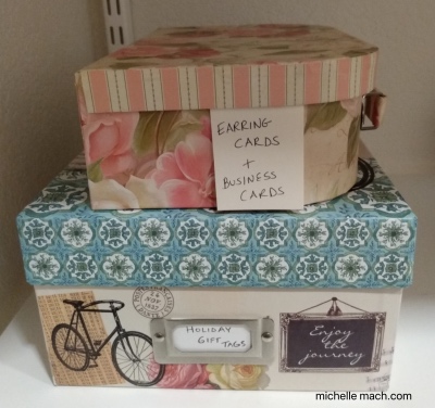 Storage boxes for gift tags and business cards