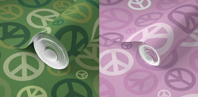 Green and Pink Peace Signs