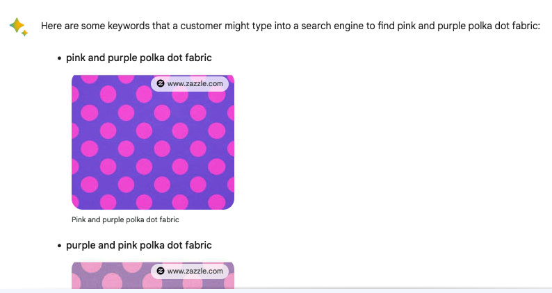 Polka Dot examples from Bard